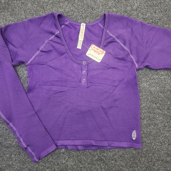 Free People Tops - Free People FP Movement Womens XL Purple Dark Amethyst Bail Out Long Sleeve Top